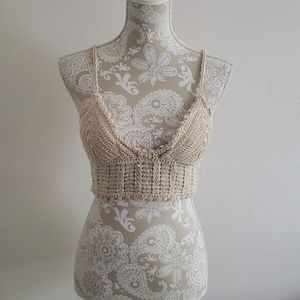 NWT Romwe Crochet Festival Crop Top S/M
